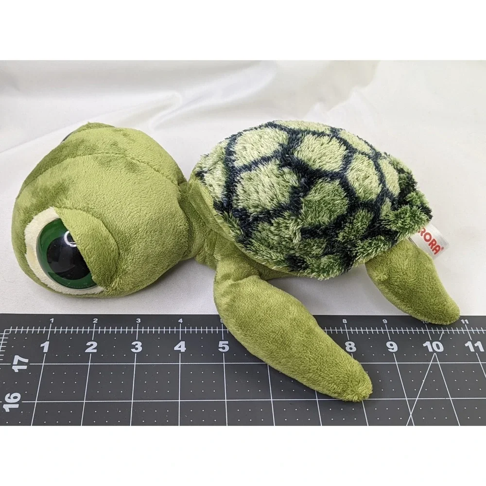 Aurora Green Turtle Dinosaur Plush Lot Big Sleepy‎ Eyes Stuffed Animal Toy